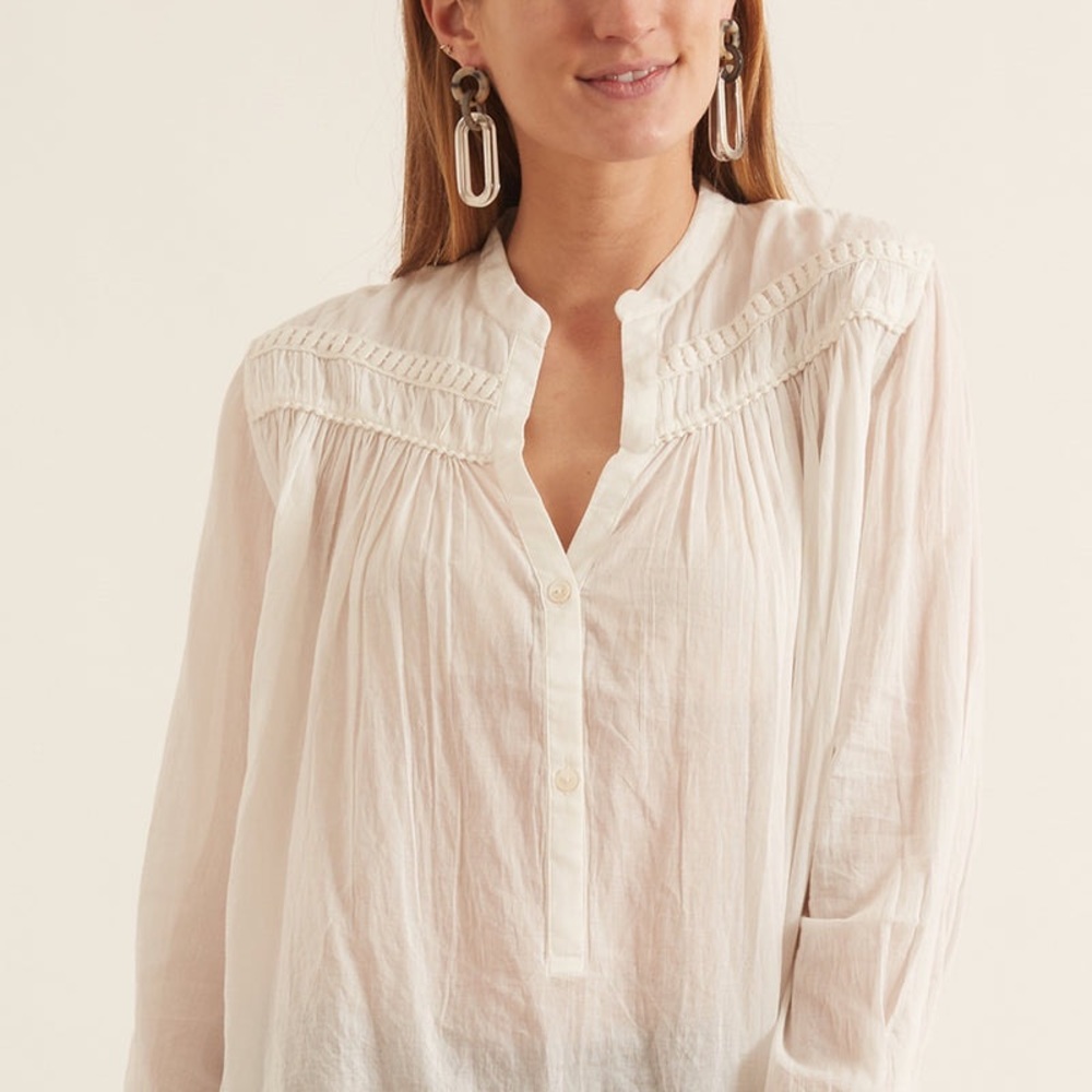 Nili Lotan Clarys Ivory Blouse